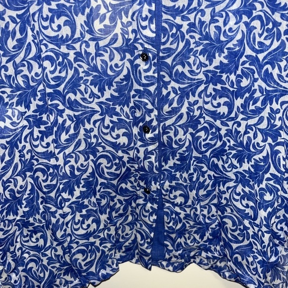 Diza Gabo Button Down Shirt Damask Blue - Picture 3 of 9